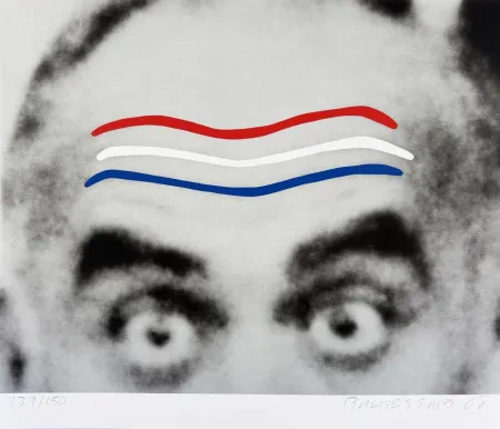 シルクスクリーン Baldessari - Raised Eyebrows/Furrowed Foreheads (Red, White, and Blue) from the Artists for Obama Portfolio