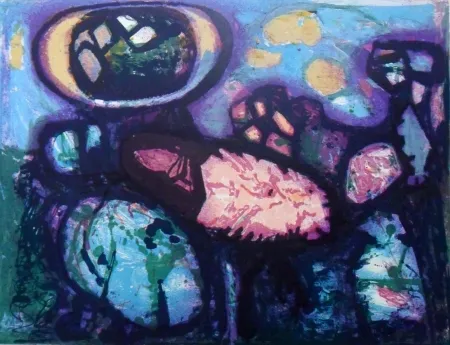 リトグラフ Balle - Gloedende vaekst (Glowing growth)