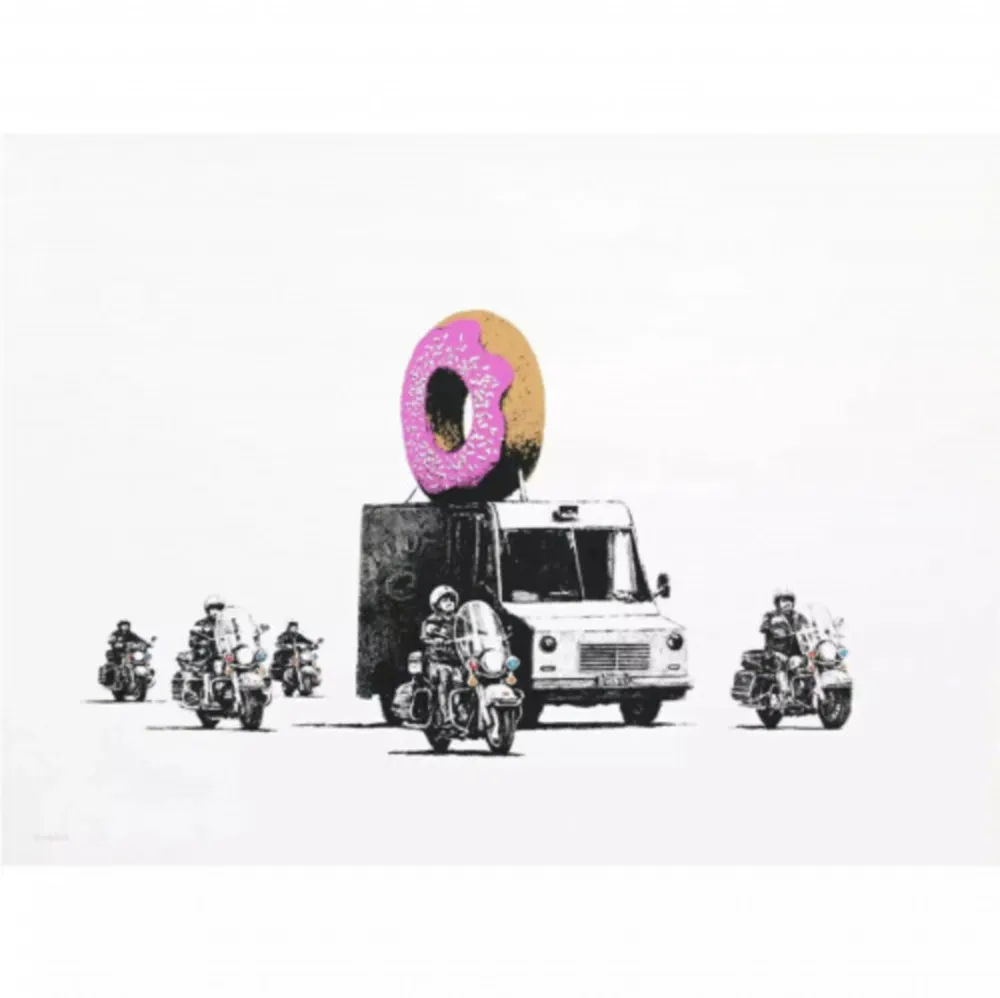シルクスクリーン Banksy - Donuts - Strawberry
