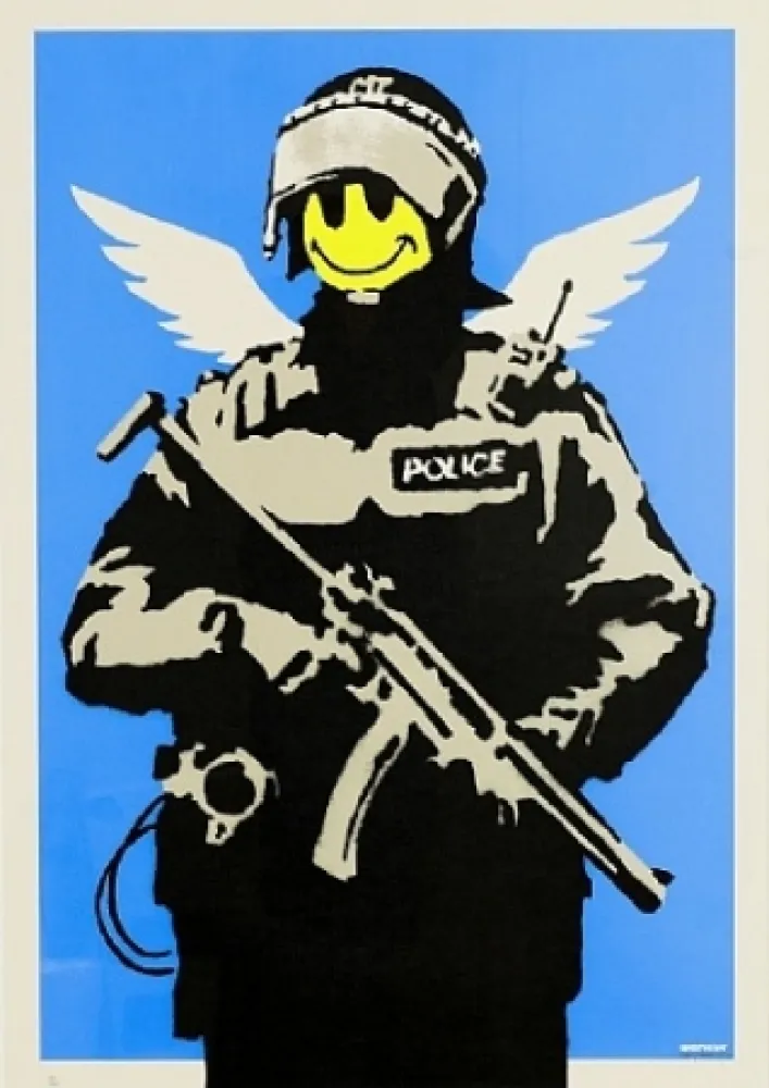 シルクスクリーン Banksy - Flying Copper
