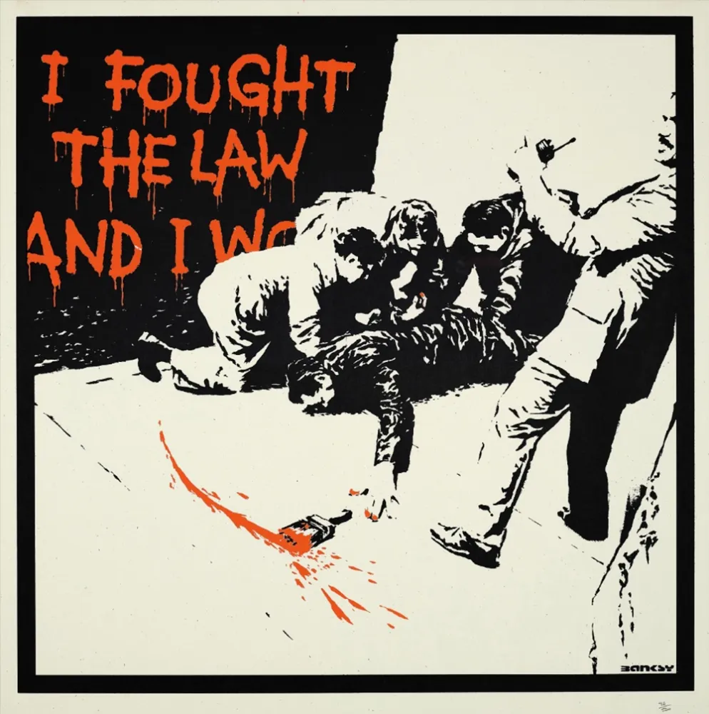 シルクスクリーン Banksy - I FOUGHT THE LAW