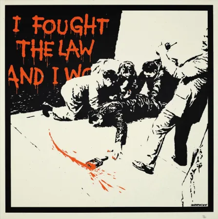 シルクスクリーン Banksy - I FOUGHT THE LAW