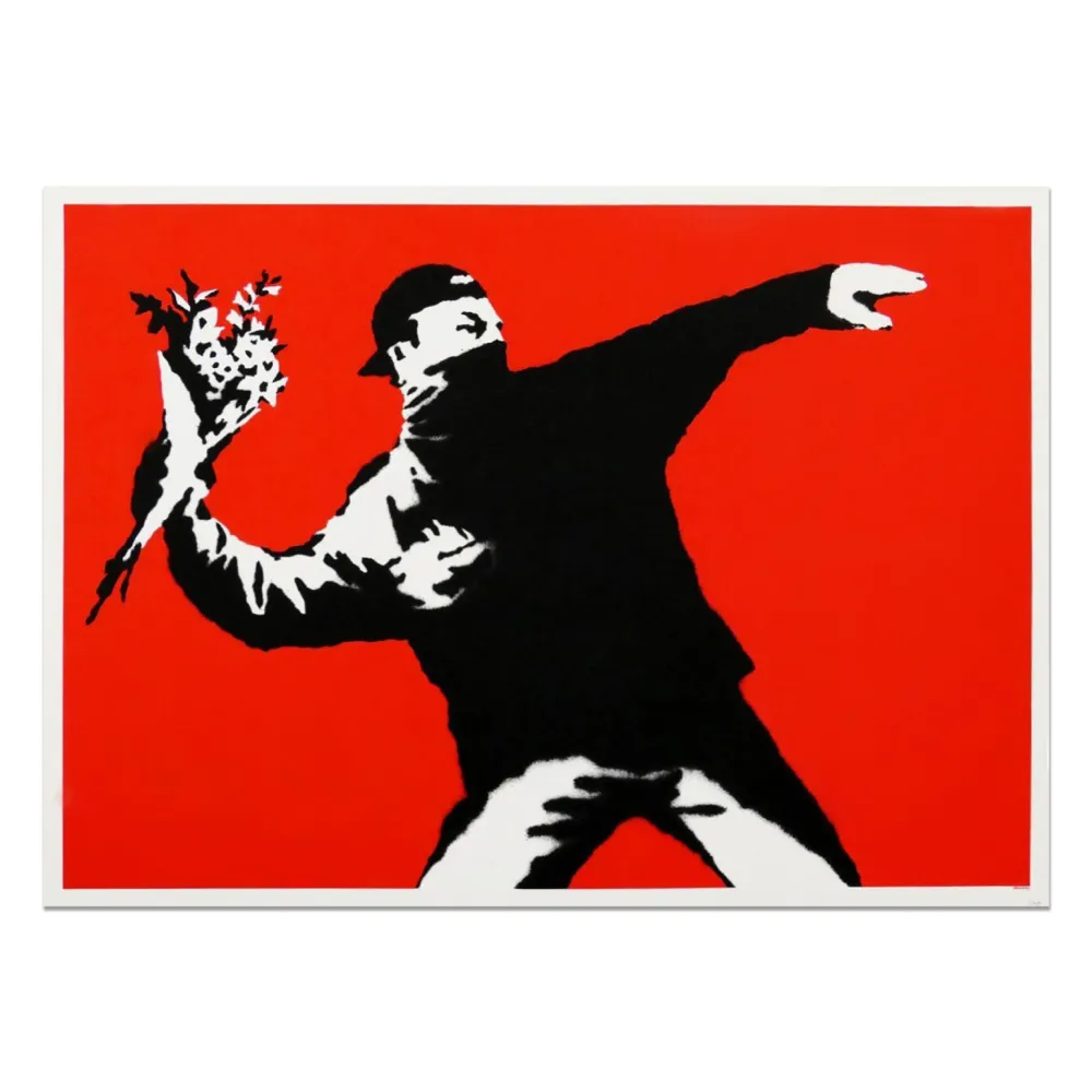 シルクスクリーン Banksy - Love is in the Air