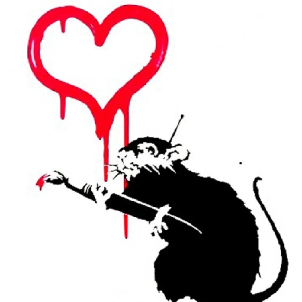 シルクスクリーン Banksy - Love Rat