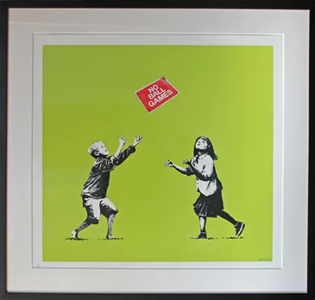 シルクスクリーン Banksy - No Ball Games (Green)