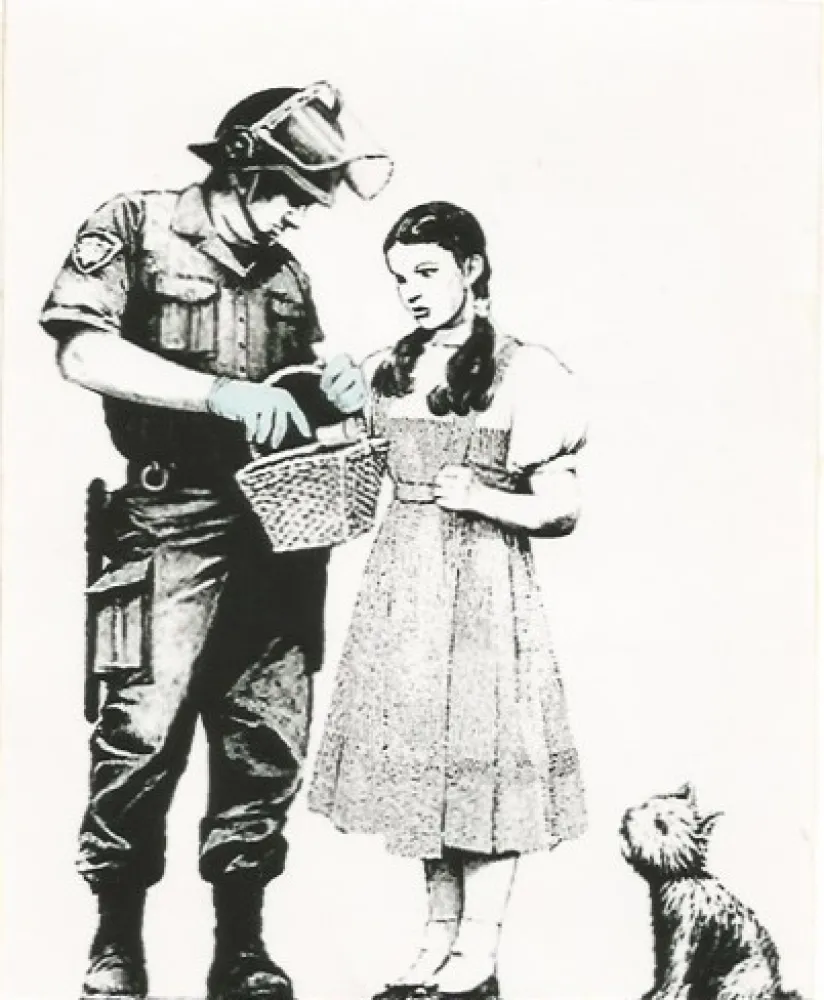 シルクスクリーン Banksy - Stop and search