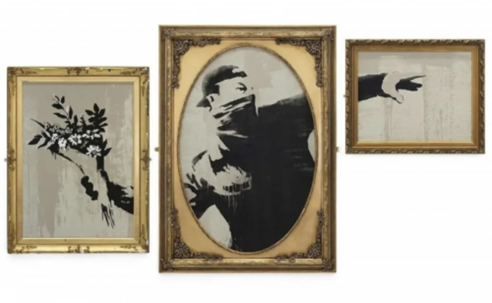 シルクスクリーン Banksy - Thrower Triptych (VIP)