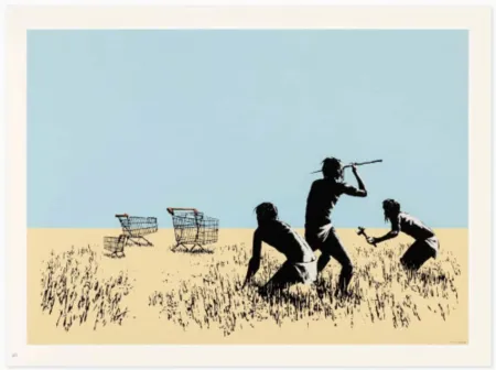 シルクスクリーン Banksy - Trolleys