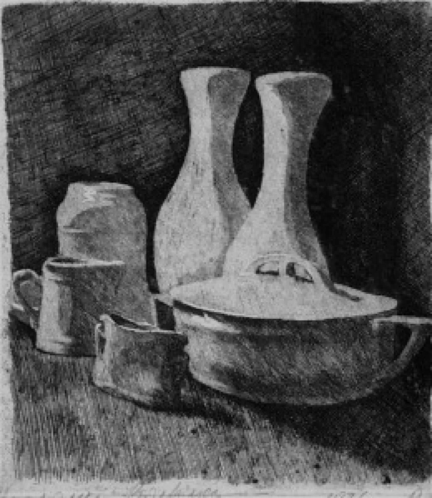 エッチング Barbisan - Natura morta