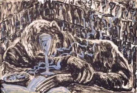 リトグラフ Barcelo - Hombre Borracho en un bar