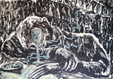 リトグラフ Barcelo - Homme ivre