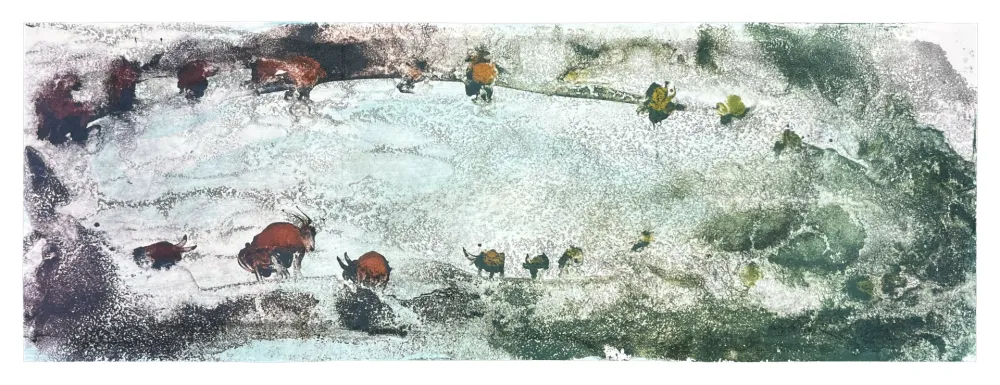 リトグラフ Barcelo - La Chèvre du Tibet