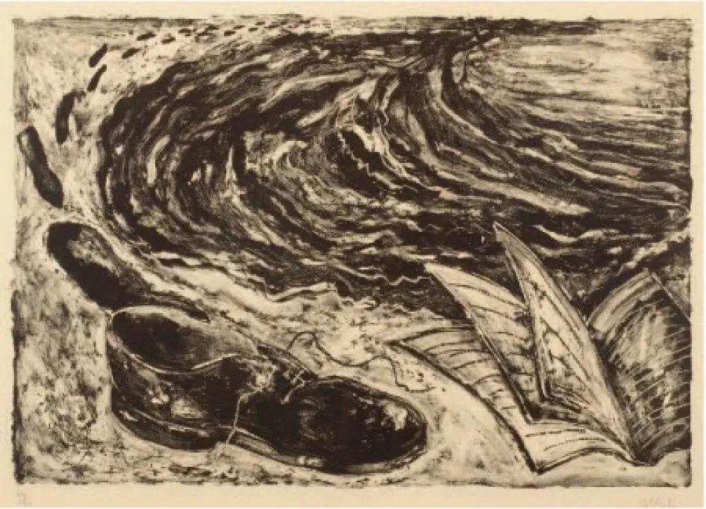 リトグラフ Barcelo - Soulier (shoe and book)