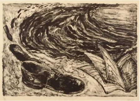 リトグラフ Barcelo - Soulier (shoe and book)