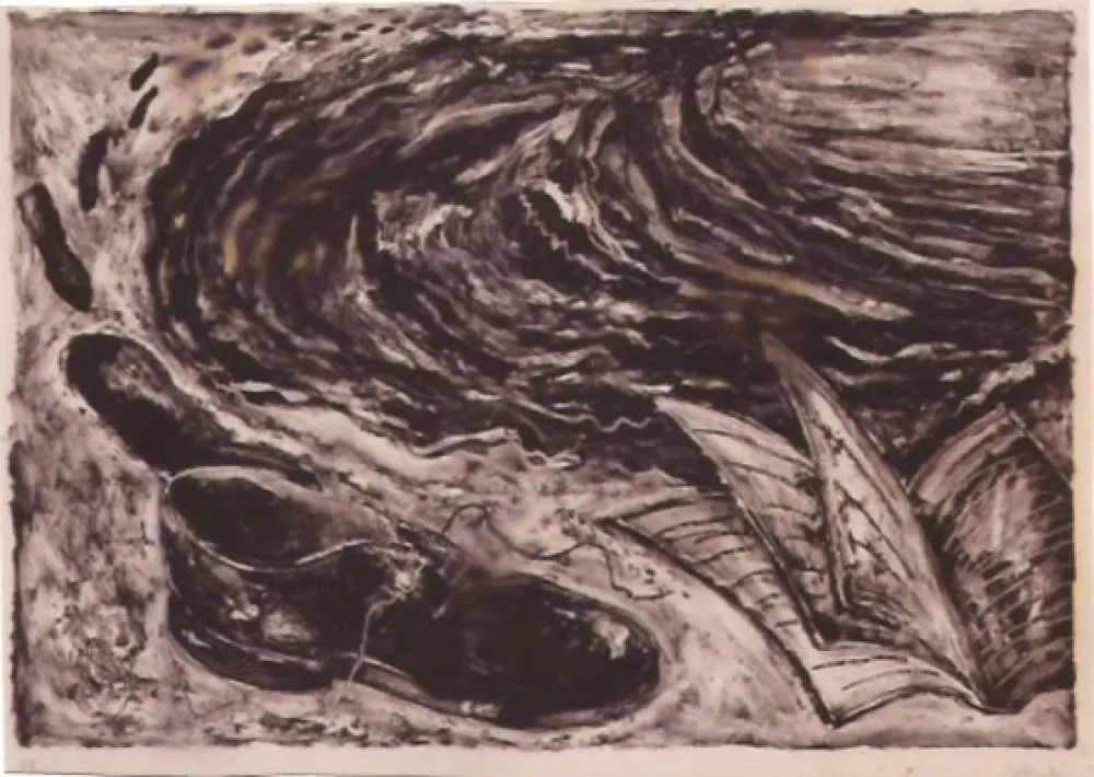 リトグラフ Barcelo - S/T (zapato y libro)