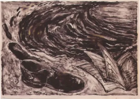 リトグラフ Barcelo - S/T (zapato y libro)