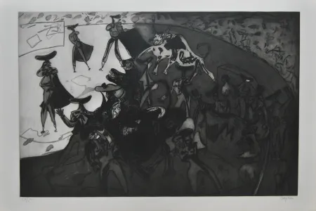 エッチングと　アクチアント Barjola - Tauromaquia - Sol y sombra