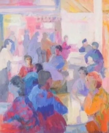 リトグラフ Baroni - Le petit café