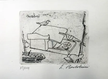 エッチング Bartolini - La casa dei colombi