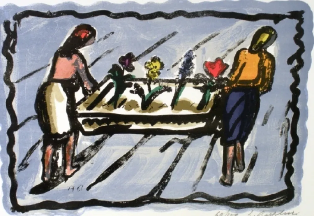 リトグラフ Bartolini - Le fioraie