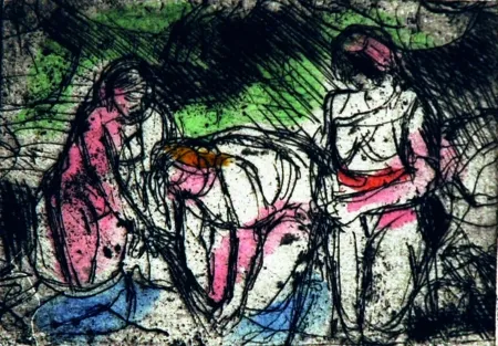 エッチング Bartolini - Ragazze al lavatoio