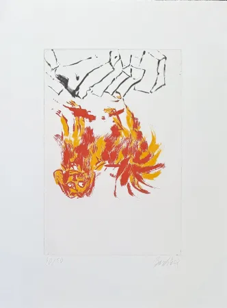 彫版 Baselitz - Georg Baselitz (1938) - Tama 2 - Etching and aquatint on paper - 2002