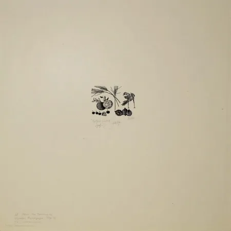 木版 Baskin - New Year's Greeting / Still Life, from A Poem Called the Tunning of Elynour Rummynge