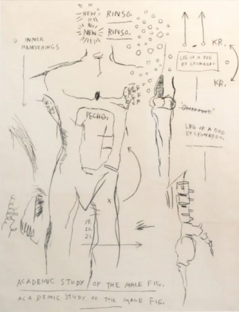 シルクスクリーン Basquiat - Academic Study of the Male Figure