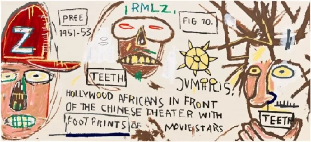 シルクスクリーン Basquiat - Hollywood Africans in Front of the Chinese Theater with Footprints of Movie Stars