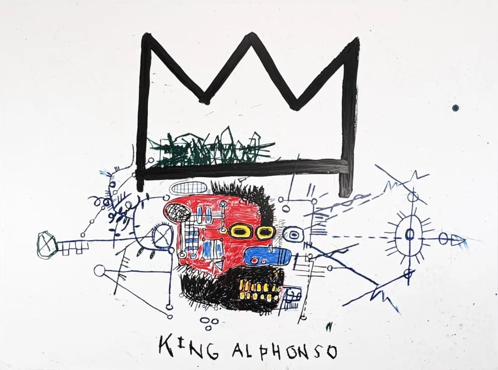 シルクスクリーン Basquiat - King Alphonso