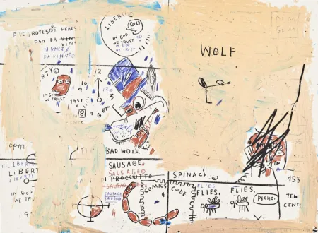 シルクスクリーン Basquiat - Wolf Sausage