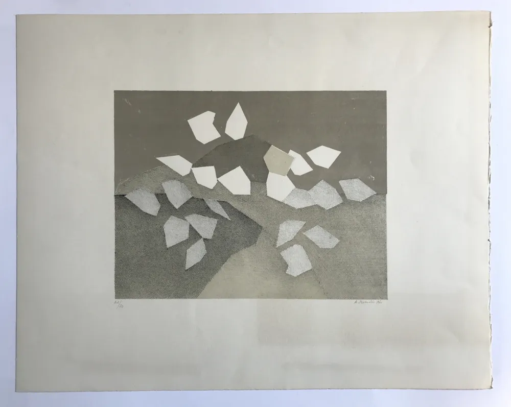 リトグラフ Beaudin - Sans titre (Composition à dominante marron et beige)