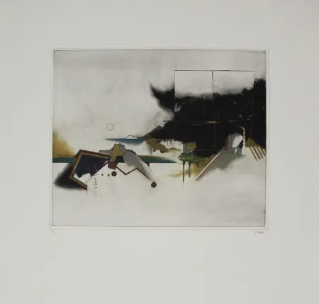 エッチングと　アクチアント Beeri - Graue Landschaft / Gray Landscape