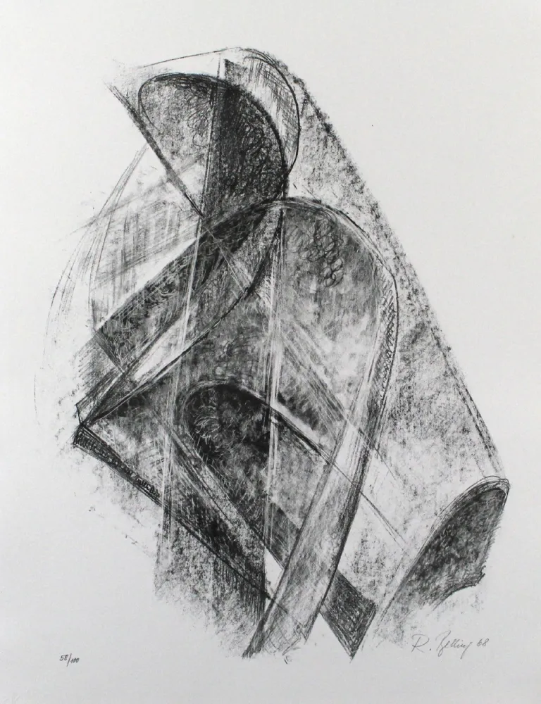 リトグラフ Belling - Entwurf für eine Plastik