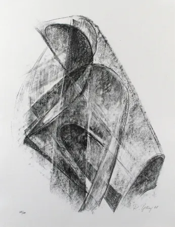 リトグラフ Belling - Entwurf für eine Plastik