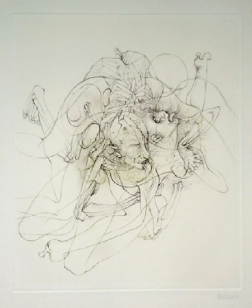 エッチングと　アクチアント Bellmer - Dialogue entre un prêtre et un moribond