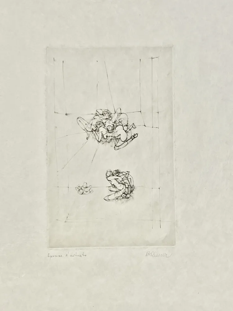 技術的なありません Bellmer -  Eau-forte Couple, circa 1971 - Epreuve d'artiste sur papier de soie