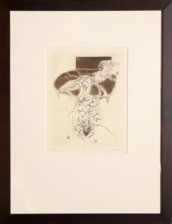 彫版 Bellmer - La petite fille sur canape noir