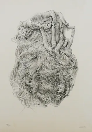 リトグラフ Bellmer - LE CHAPEAU MAIN