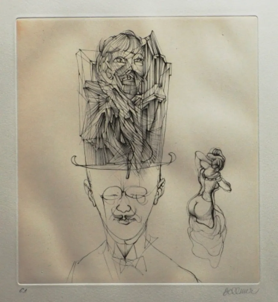 エッチングと　アクチアント Bellmer - L'homme au chapeau melon