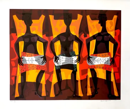 シルクスクリーン Bermúdez - Los tres músicos