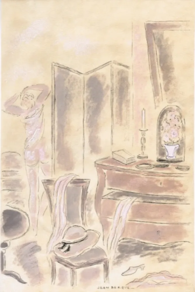 挿絵入り本 Berque - Le bruit du silence.  Gouaches originales de Jean Berque.