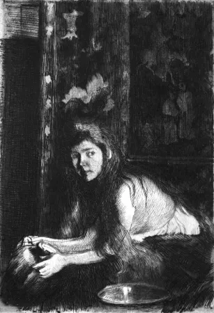 エッチング Besnard - La femme au vase