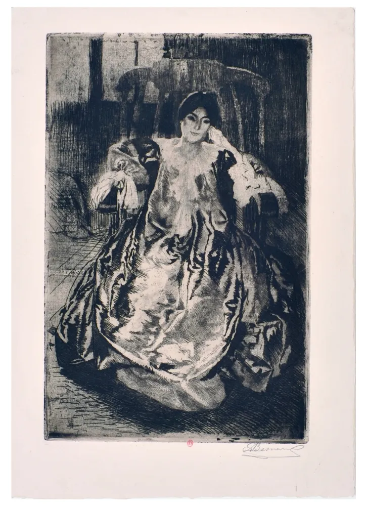 エッチング Besnard - La rêveuse : eau-forte