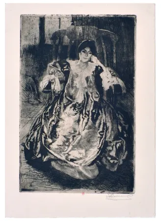 エッチング Besnard - La rêveuse : eau-forte