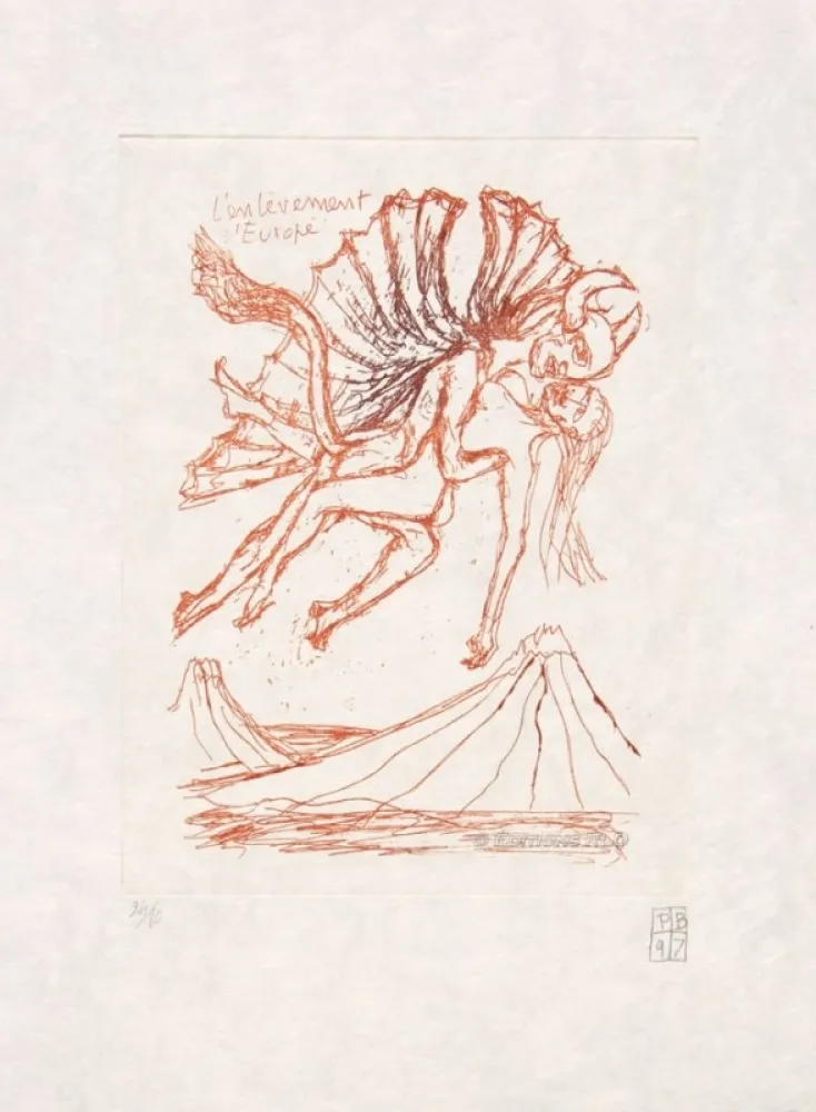 エッチング Bettencourt - L'enlèvement d'Europe + Livre