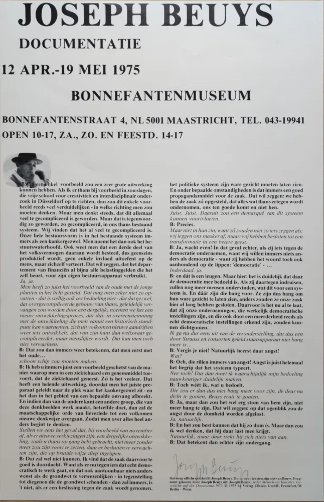 オフセット Beuys - Joseph Beuys, Documentatie, 12 Apr.-19. Mei 1975, Bonnefantenmuseum
