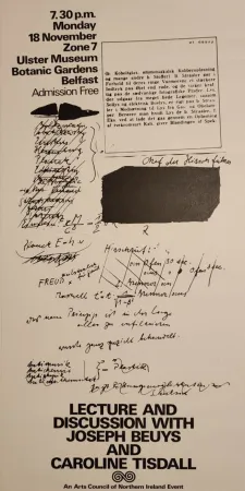 オフセット Beuys - „Lecture and discussion with Joseph Beuys and Caroline Tisdall.“, 1974.