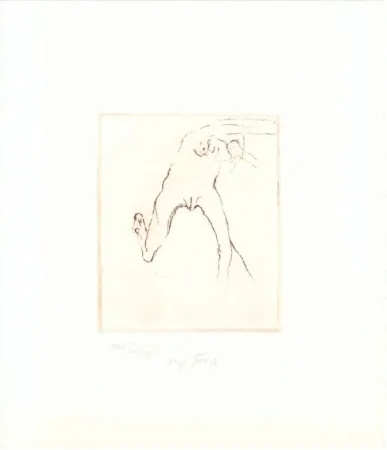 エッチングと　アクチアント Beuys - Schwurhand: Frau rennt weg mit Gehirn 