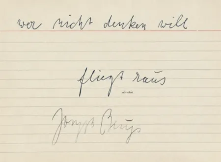 多数の Beuys - Sich selbst (wer nicht denken will fliegt raus)